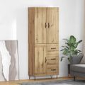 vidaXL Highboard 2 ks Remeselný dub 69,5 x 34 x 180 cm