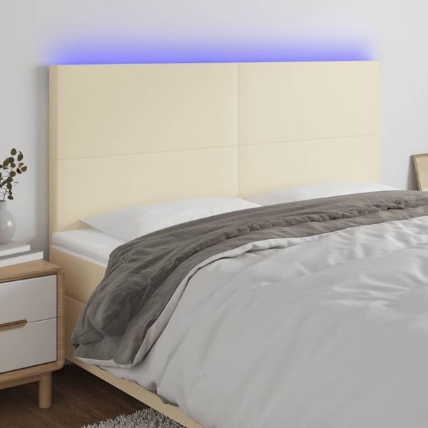 vidaXL Čelo postele krémové 180x5x118/128 cm umelá koža