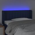 vidaXL Čelo postele s LED modré 93x16x78/88 cm látka