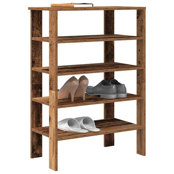 vidaXL Regál na topánky staré drevo 61x32x87,5 cm spracované drevo