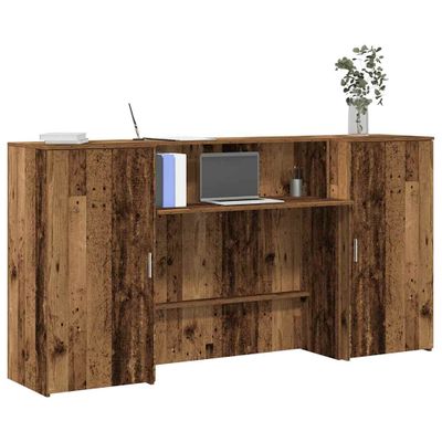 vidaXL Recepčný stôl staré drevo 200x50x103,5 cm kompozitné drevo