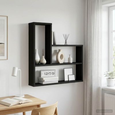 vidaXL Stenná polica Čierny dub 60 x 11 x 60 cm Kompozitné drevo