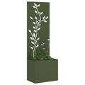 vidaXL Záhradná clona na súkromie Kvetinový Olivovo zelená 50 x 150 cm