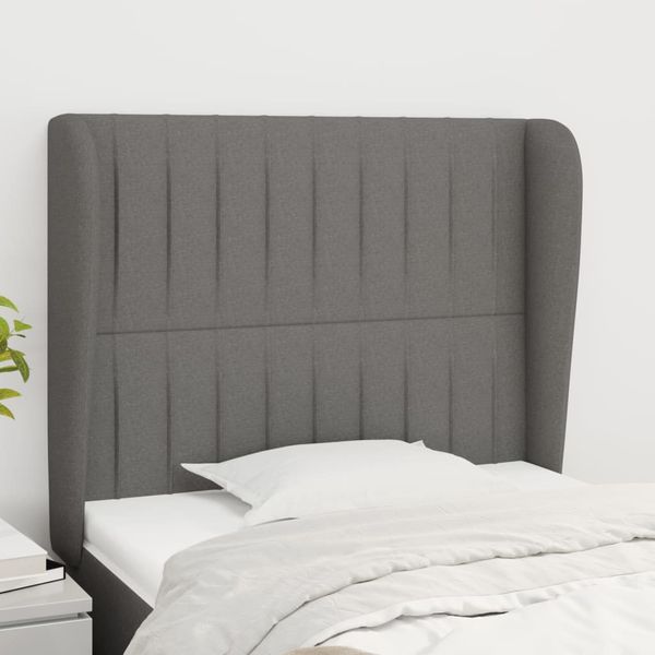 vidaXL Čelo postele so záhybmi tmavosivé 83x23x118/128 cm látka