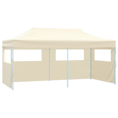 vidaXL Profesionálny skladací párty stan+4 steny 3x6 m, oceľ, krémový