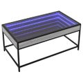 vidaXL Konferenčný stolík s nekonečnými LED sivý sonoma 90x50x41 cm
