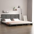 vidaXL Posteľný rám sivý 150x200 cm King Size borovicový masív