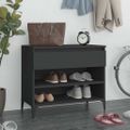 vidaXL Botník čierny 70x36x60 cm spracované drevo