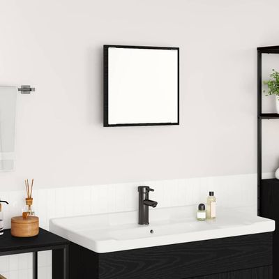 vidaXL Zrkadlo do kúpeľne s LED Nástenný Čierny dub 40 x 37 x 8.5 cm