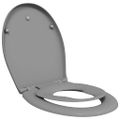 vidaXL WC sedadlo Sivá 47 x 37 x 4 cm Duroplast