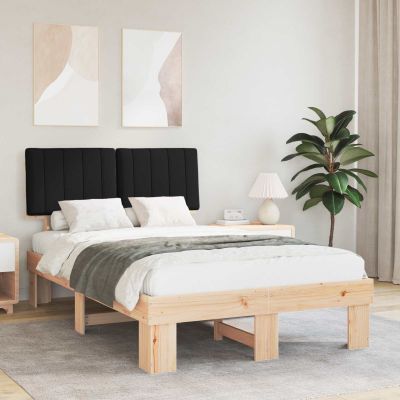 vidaXL Rám postele s čalúneným čelom Čierna 120 x 190 cm