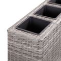 vidaXL Vyvýšený záhradný záhon+4 nádoby 80x22x79 cm, polyratan, sivý