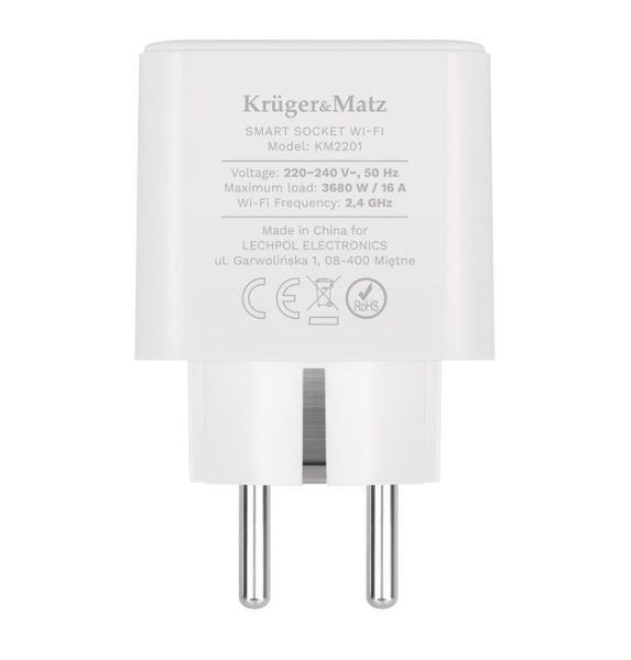 Chytrá zásuvka Kruger&amp;Matz KM2201 Connect P3 Tuya WiFi Smart Home Chytrá zásuvka Kruger&Matz KM2201 Connect P3 Tuya WiFi Smart Home