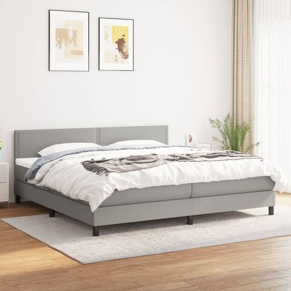 vidaXL Boxspring posteľ s matracom svetlosivá 100x200 cm látka