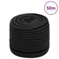 vidaXL Lodné lano čierne 18 mm 50 m polypropylén