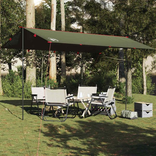 vidaXL Kempingová plachta olivovo zelená 506x306 cm vodotesná