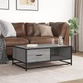 vidaXL Konferenčný stolík sivý sonoma 90x57x35cm kompozit. drevo a kov