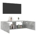 vidaXL TV nástenná skrinka s LED svetlami betónovo sivá 100x35x31 cm