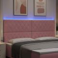 vidaXL LED hlavová doska s LED pásikmi Ružová 200 cm Zamat