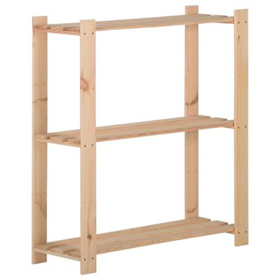 vidaXL Úložný regál s 3 policami 80x28,5x90 cm borovicový masív