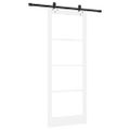 vidaXL Posuvné dvere Biela 83 x 211 cm Masívne borovicové drevo a sklo