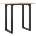 vidaXL Jedálenský stolík v tvare O 80x50x75 cm borovica a oceľ