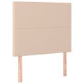 vidaXL Boxspring posteľ matrac a LED kapučínová 90x200 cm umelá koža
