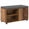 vidaXL Predsieňová lavica s vankúšom Staré drevo 80 x 38 x 46 cm