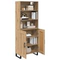 vidaXL Highboard 2 ks Remeselný dub 69,5 x 34 x 180 cm