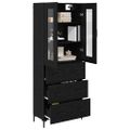 vidaXL Highboard 2 ks Čierny dub 69,5 x 34 x 180 cm Kompozitné drevo