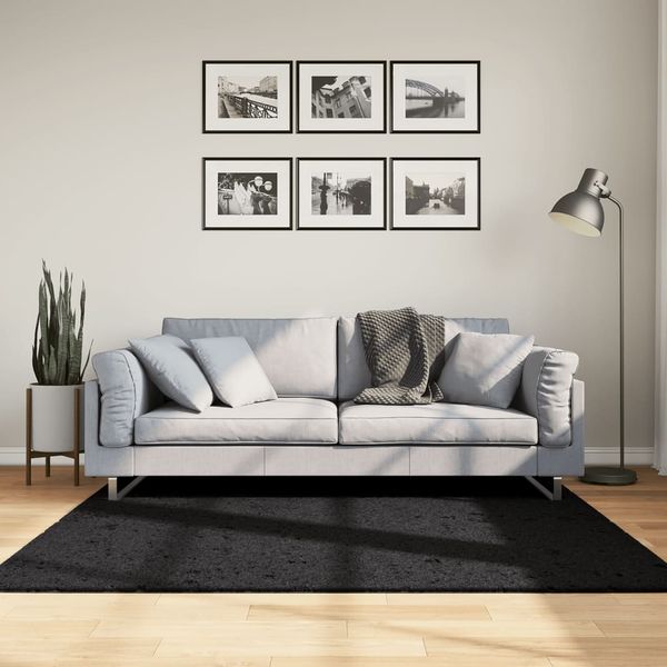 vidaXL Koberec OVIEDO, krátky vlas, čierny 160x160 cm