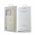 Puzdro Guess pre iPhone 16 Pro 6,3" GUHMP16LPSAPSMED zlatá tvrdé puzdro Saffiano Peony Classic Logo MagSafe