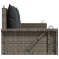 vidaXL Hojdacia lavica s vankúšmi sivá 119x56x48 cm polyratan