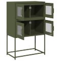 vidaXL Highboard Olive Green 68x39x107 cm Oceľ