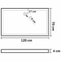 vidaXL Obdĺžniková sprchová vanička z ABS čierna 70x120 cm