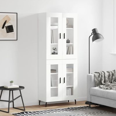 vidaXL Vysoká skrinka biela 69,5x34x180 cm spracované drevo