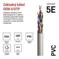 Datový kábel UTP CAT 5E PVC CCA, 100m