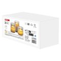 LED dekorácia – 3x vosková sviečka v skle, 6x AA, teplá biela, časovač