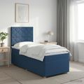vidaXL Posteľ boxspring s matracom Modrá 100 x 200 cm Látka