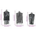 vidaXL Visiaci duch na Halloween 3 ks Čierna 66 x 110 cm Polyester