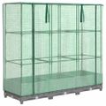 vidaXL Záhon s krytom na skleník ratanový vzhľad 120x40x123 cm