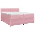 vidaXL Posteľ boxspring s matracom Ružová 200 x 200 cm Zamat