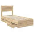 vidaXL Rám postele Sonoma dub 100 x 200 cm Inžinierske drevo
