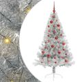 vidaXL Umelý predsvietený vianočný stromček Strieborná 150 cm PET