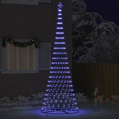vidaXL LED vianočný stromček s 455 LED-i so stojanom Modrá 399 cm Kov