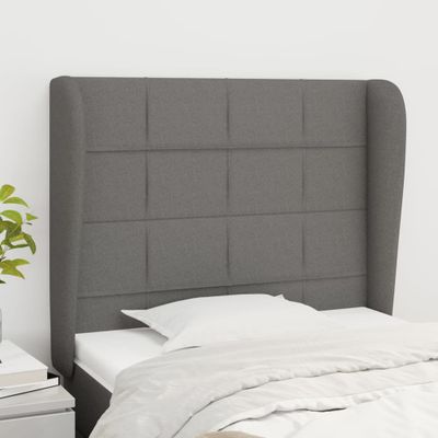 vidaXL Čelo postele so záhybmi tmavosivé 83x23x118/128 cm látka
