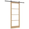 vidaXL Posuvné dvere 93 x 232 cm Masívne borovicové drevo a sklo