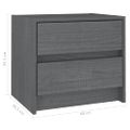 vidaXL Nočný stolík sivý 40x30,5x35,5 cm borovicový masív