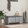 vidaXL Predsieňová lavica s vankúšom Sivá Sonoma 100 x 38 x 46 cm