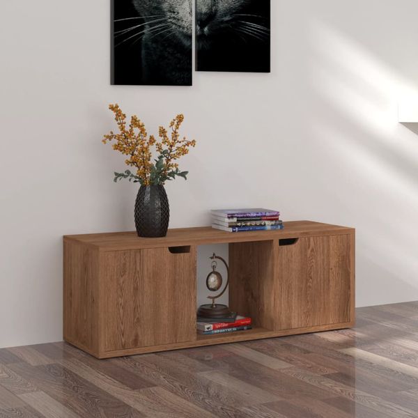 vidaXL TV skrinka, hnedý dub 88,5x27,5x30,5 cm, kompozitné drevo